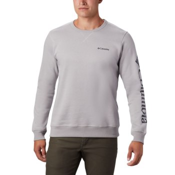 Columbia Sweater Heren, Logo Fleece Crew Grijs Donkerblauw, 94RESHZFJ